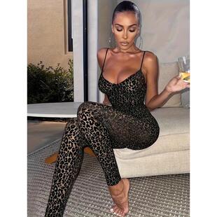 O 75663 Flocked Halter Jumpsuits ֲ�q���������B�wѝ�羳