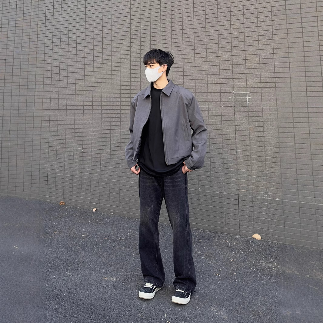 Veste courte, style printemps et automne pour hommes, haut de gamme et cool, épaulettes, col à revers, maillot de baseball à épaule avant_voghion.com