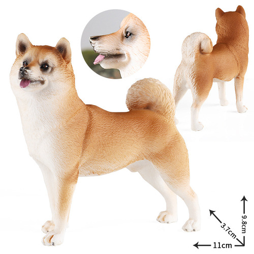 Cross-border solid simulation animal model car ornaments Shiba Inu Akita dog pet dog plastic toy figure