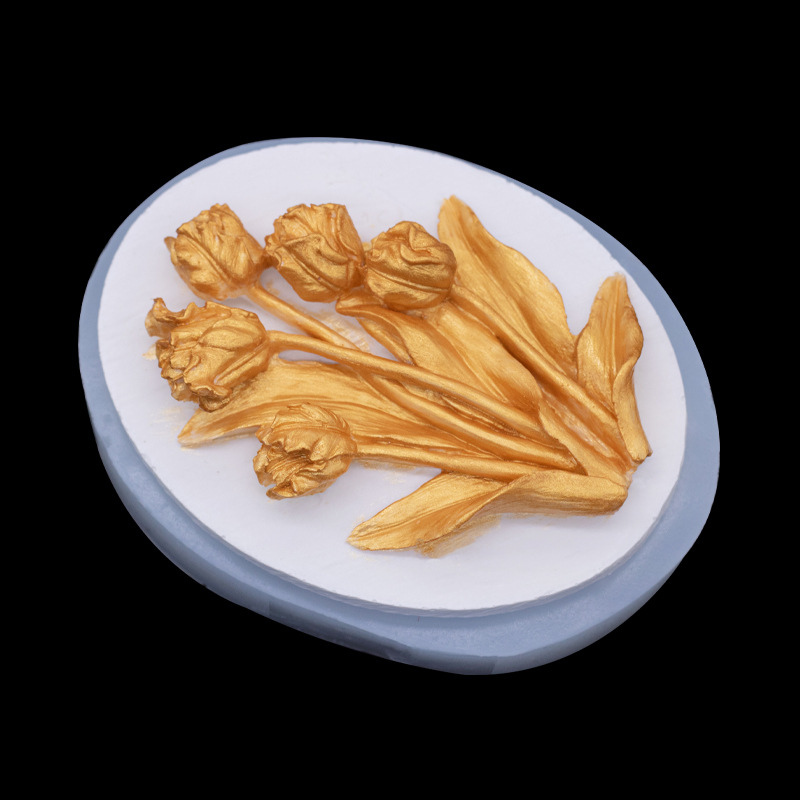 Tulipán Etiqueta de silicona molde de aire acondicionado Salida de aromaterapia molde DIY vela hecha a mano molde de jabón