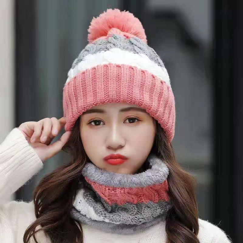 Women's Autumn Korean Style Thickened Warm Scarf Windproof Winter Cycling Ear Protection Knitted Hat Versatile_voghion.com