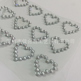 Hollow love stickers heart-shaped crystal rhinestone diy adhesive Diamond stickers peach heart Crystal decorative patch self-adhesive