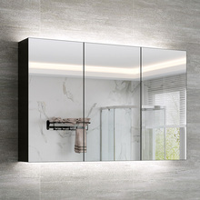 1A38智能实木浴室镜柜收纳一体卫生间镜箱带灯厕所挂墙式镜子带置