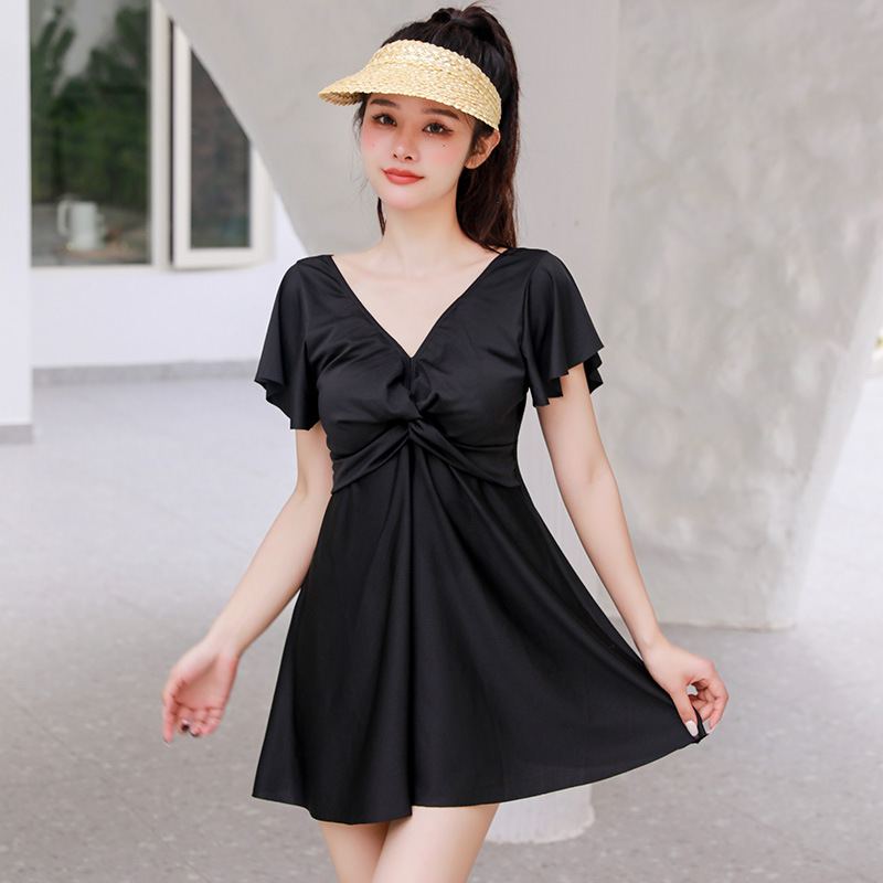 Traje de baño de las mujeres conservador nuevo traje de dos piezas más tamaño Chubby Girl traje de baño usable adelgazante traje de baño que cubre el vientre