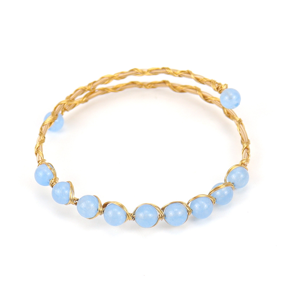 Retro Geometric natural stone Crystal Copper Handmade Bracelets 1 Piece