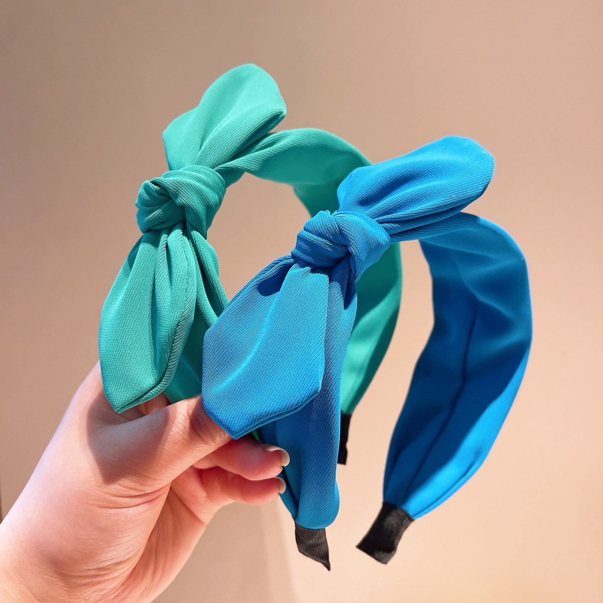 simple solid color bow rabbit ears hairpin headband wholesalepicture3
