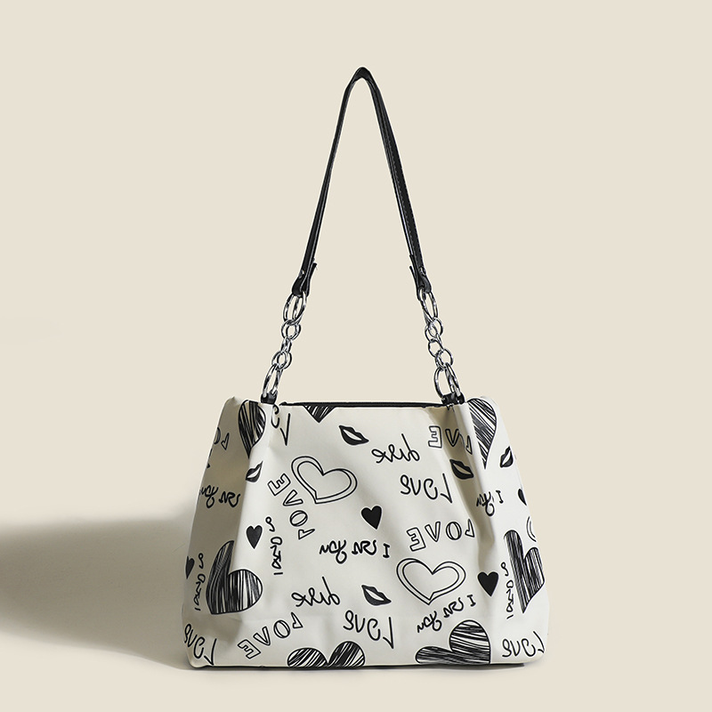 Modische Umhängetasche, neu eingetroffene bedruckte Unterarmtasche mit Kette, Damenhandtasche, neue lässige Einkaufstasche mit großem Fassungsvermögen._voghion.com