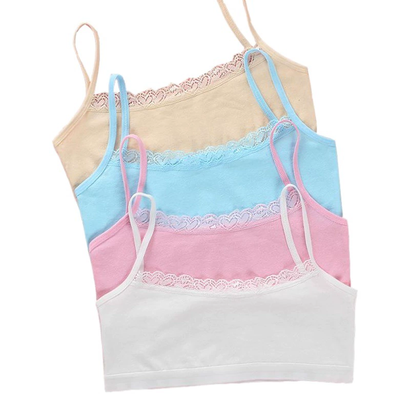 Детский топ с эффектом развития, кружевной однотонный бюстгальтер, нижнее белье, жилет, дышащий нагрудник до половины тела, студенческий хлопковый слинг