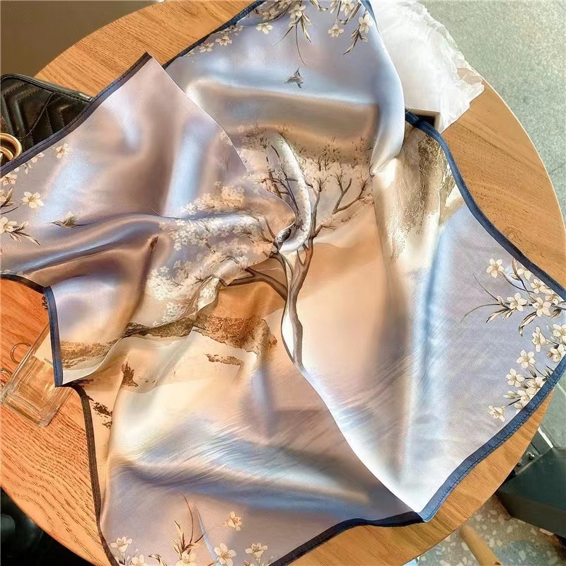 Nuevo 70 pequeño bufandas cuadradas bufandas de seda retrógrado estereoscópicas letras impresión primavera y otoño coinciden con camisas azafatas de vuelo ropa profesional al por mayor