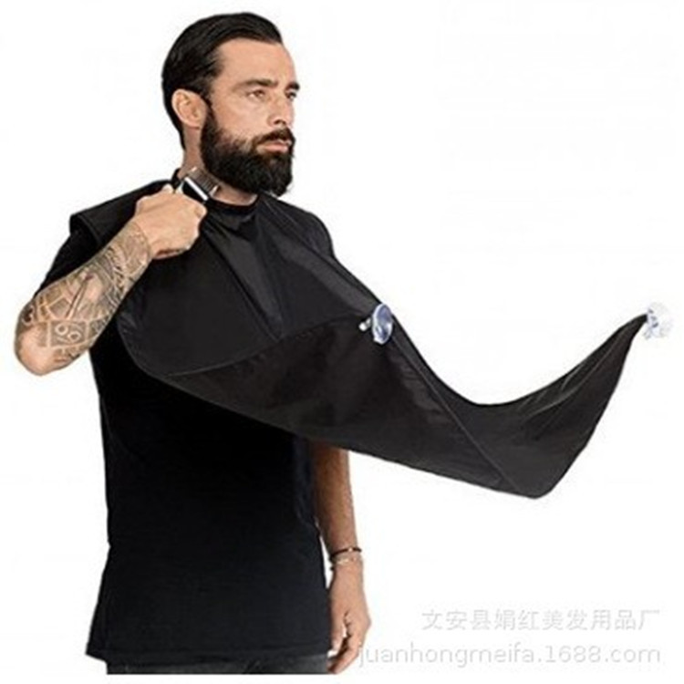 理发剃须围布 成人胡须透明吸盘刮胡子理发黑白色厂家可定制logo|ru