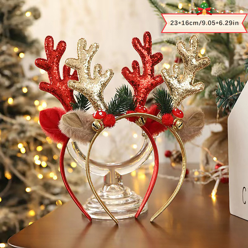 新しいクリスマスパーティーショー装飾子供のギフトクリスマス用品ヘッドバックルヘアフープ組み合わせメーカー卸売|undefined