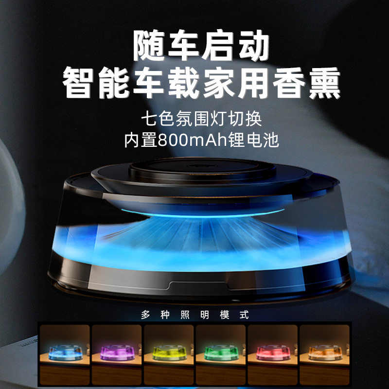 15w無線磁気吸引充電車載家庭用雲霧景観アロママシン幻彩雰囲気灯置物高級プレゼント|undefined