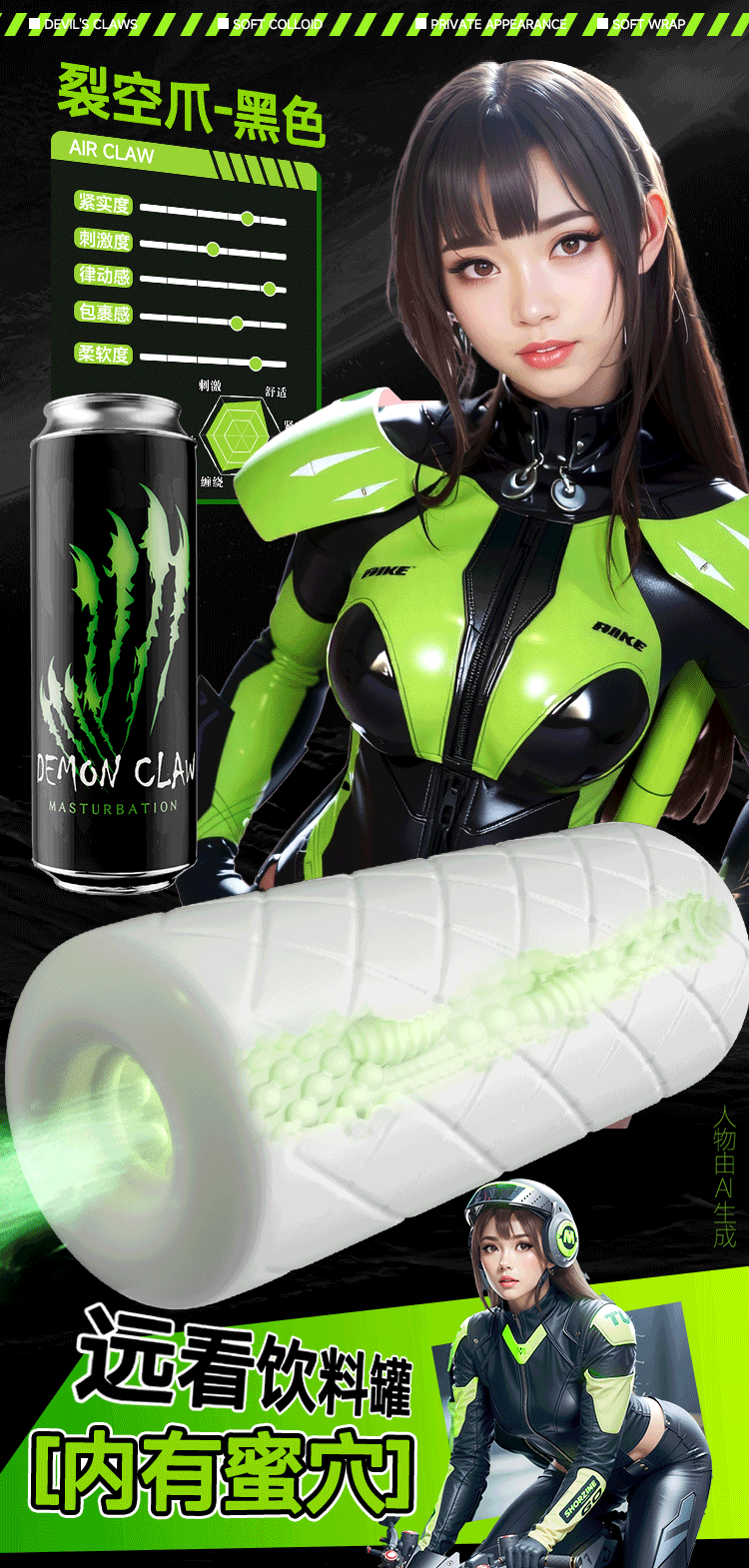 Jiuai Liekongzhua Manual Airplane Cup, Discreet Male Masturbator with TPE Sleeve — detail image 2