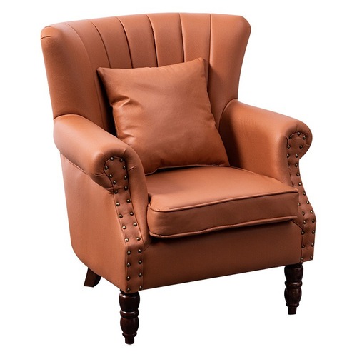 美式单人沙发布艺椅子简约北欧小户型客厅卧室阳台科技布皮布沙发