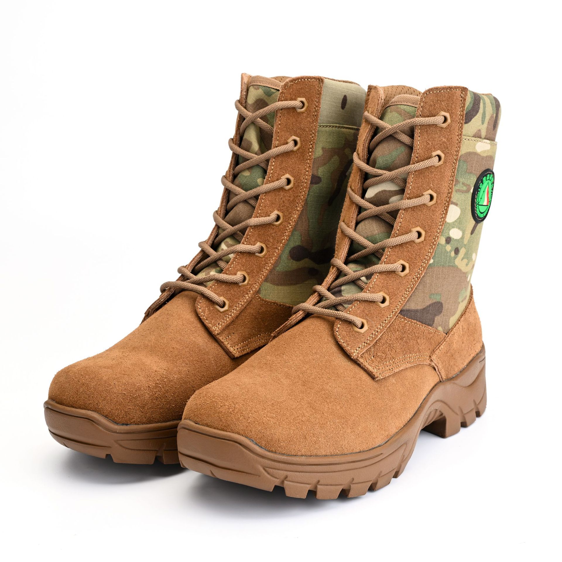 cuishenhao Suede Leather High-Top Outdoor Hiking Mountain Camping Protective Forest Camouflage Firefighting Boots_voghion.com