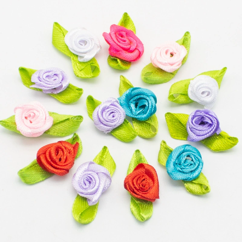 В наличии 7-цветная лента маленькие аксессуары для роз DIY цветочные аксессуары для нижнего белья игрушка цветочный бант маленький цветок