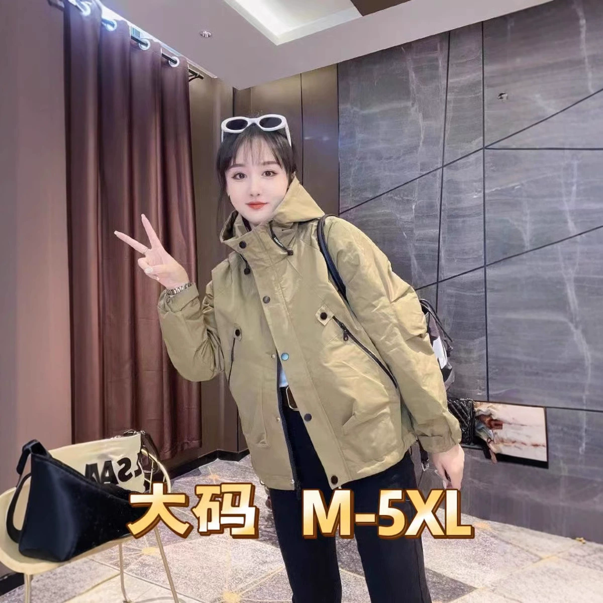 Европейские товары, хлопчатобумажная куртка, хлопковая куртка, женская осень-зима, новая свободная дикая капюшона с длинными рукавами, толстая хлопчатобумажная одежда