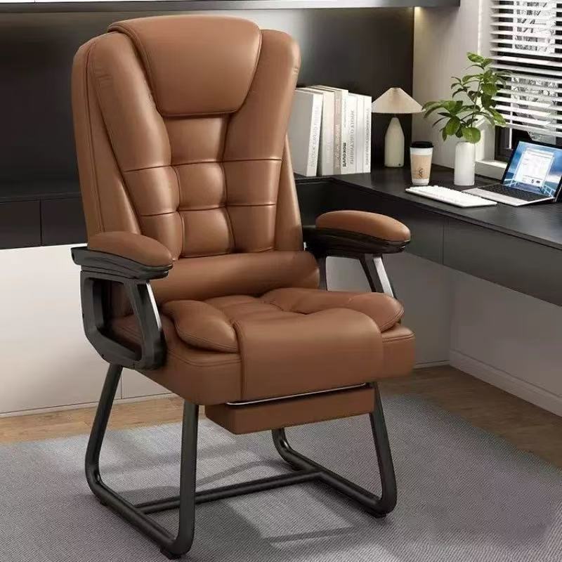 Computer Chair, Home Office Seat, Comfortable Sedentary Reclining Ergonomic Boss Chair, Backrest, Bow-Shaped Study Chair