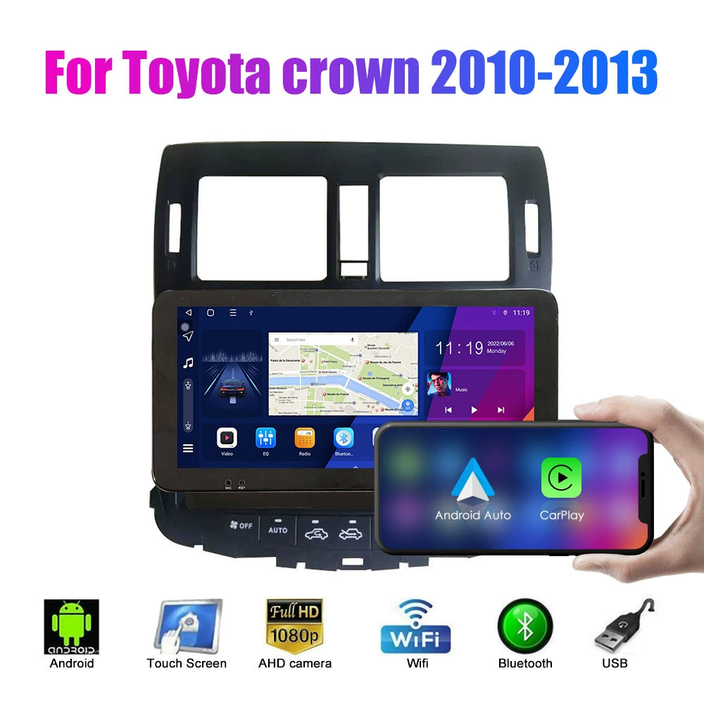 Подходит для Toyota Crown 13-го поколения 2010-2013 Android-навигатор для автомобиля, отображение изображения кузова/камеры, интегрированная мультимедийная система
