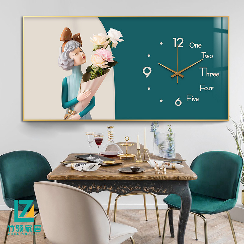 Niña nórdica caja de medidor pintura decorada sin agujeros de perforación de tapa de encendido interruptor de alimentación caja de interruptor con reloj colgar pintura