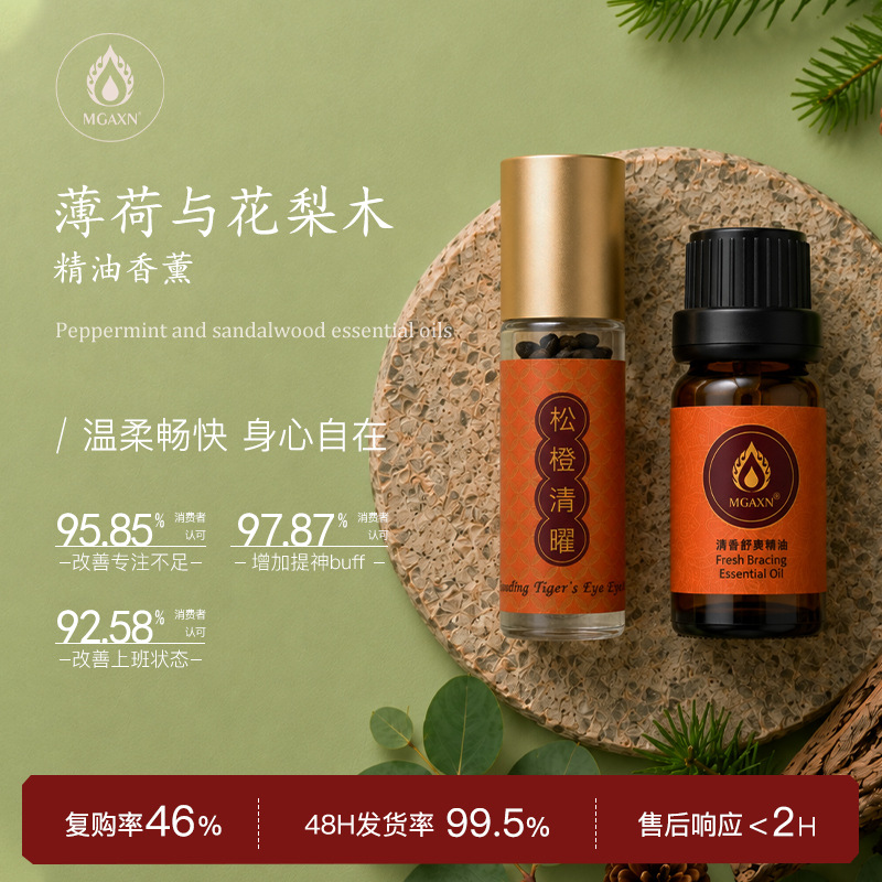 MGAXN Mint Massage Essential Oil Roller Ball, Moisturizing and Nourishing Skin Care for Beauty Salons, No-Rinse Small Bottle Body Massage Oil