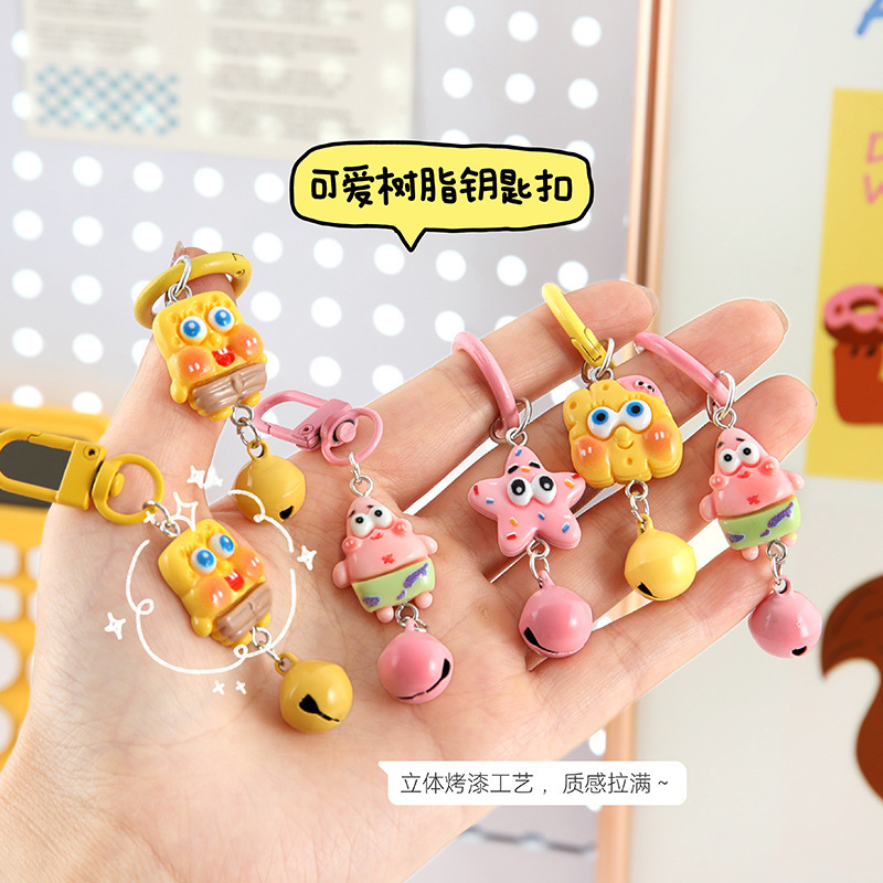 Llavero de Bob Esponja, el mejor amigo, colgante para llaves de bolso, regalo de graduación para estudiantes 2024, almacenamiento, mismo estilo, temporada de graduación