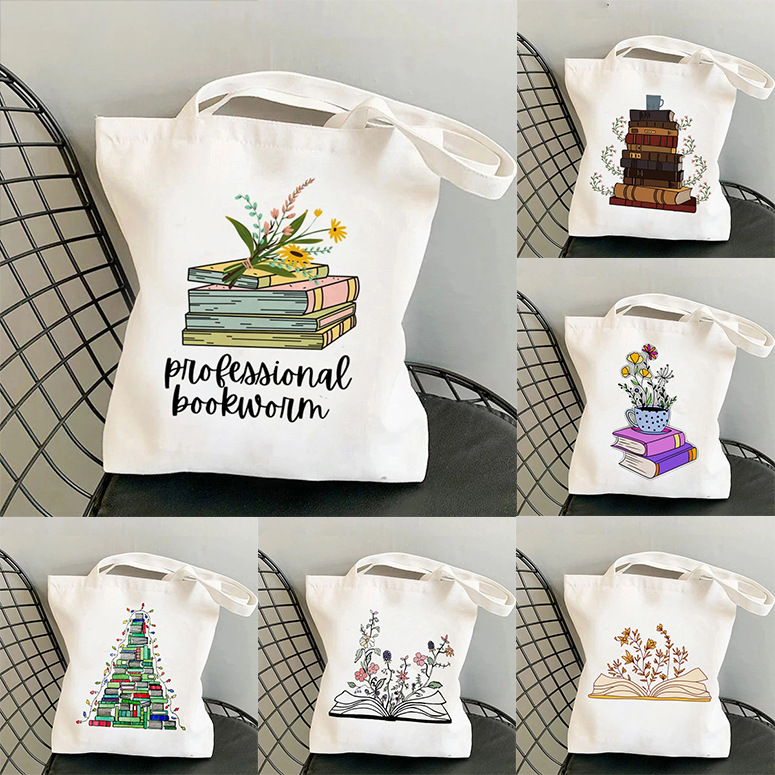 Tendencia transfronteriza florido libros impresión Harajuku moda casual bolso de compras de las mujeres estudiante mochila portátil