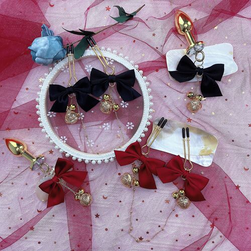 Bow bell, nipple clamp, female products, sm sex tool, flirting vagina clamp, punishment nipple, anal plug, nipple clamp