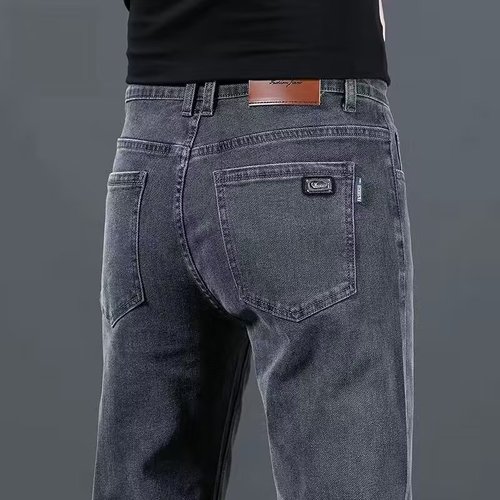 High-end Men's Jeans 2025 Straight Leg Loose Men's Pants Four-Season Fashion Durable Versatile Elastic Casual Pants