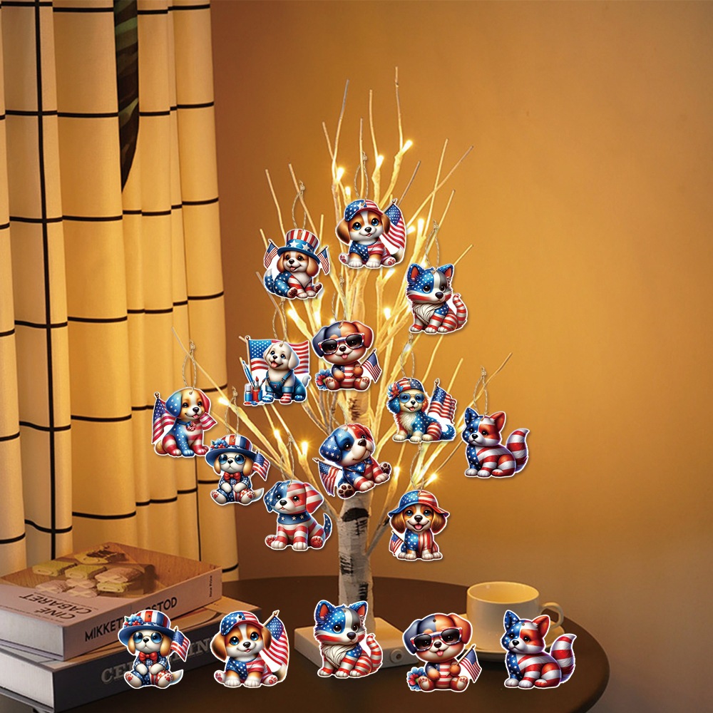 Nuevo colgante de decoración del Día de la Independencia de EE. UU., Regalo de fiesta del Día de la Independencia, colgante de decoración en maceta