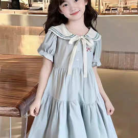 女童连衣裙2026新款夏装儿童洋气裙子中大童学院风学生公主裙