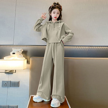 女童春秋套装2023新款儿童洋气衣服秋冬款大童女孩加绒运动两件套