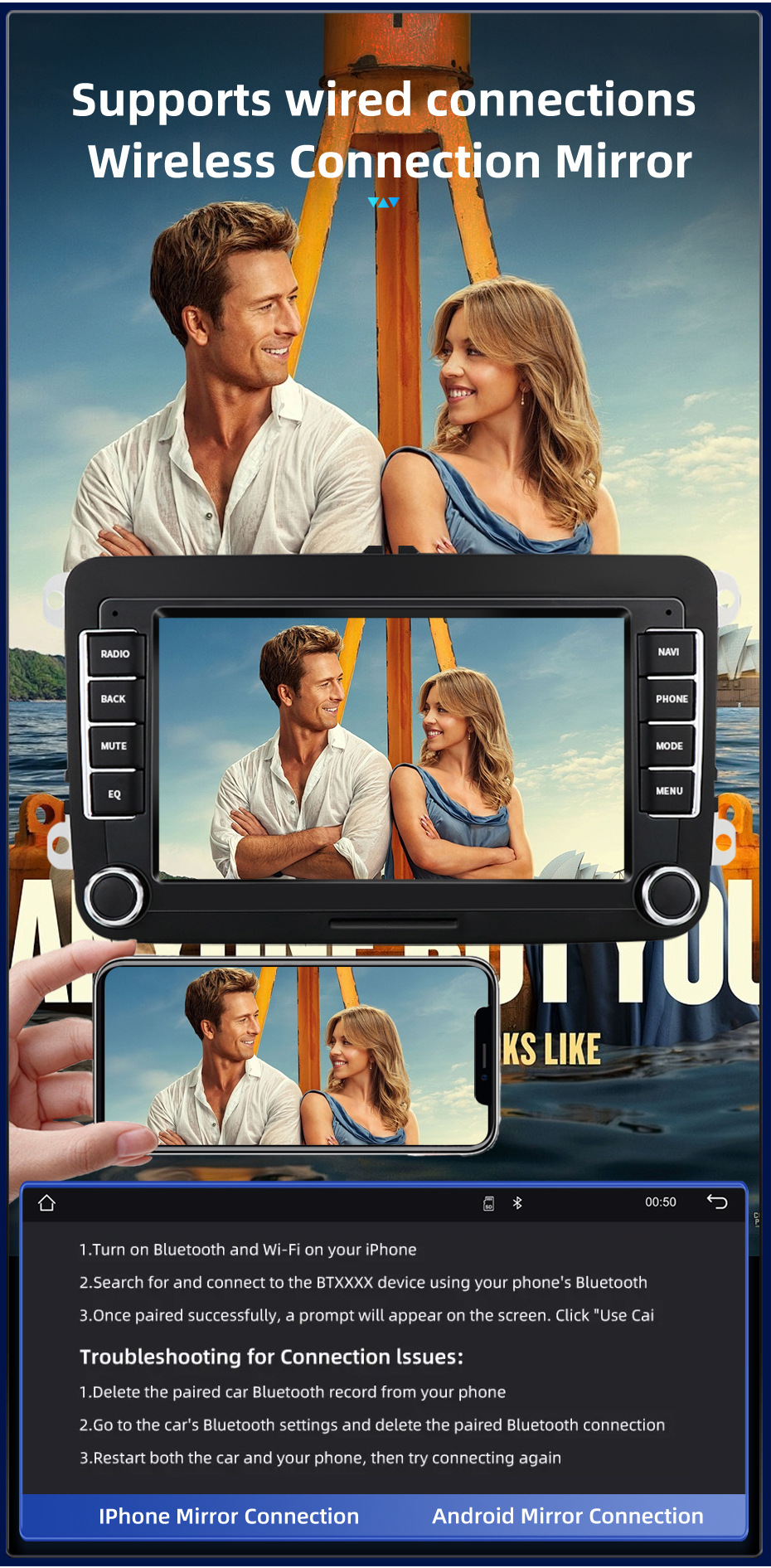 7inch Suitable for Volkswagen Jetta Passat Golf Beetle Car Central Control Large Screen Navigation Player