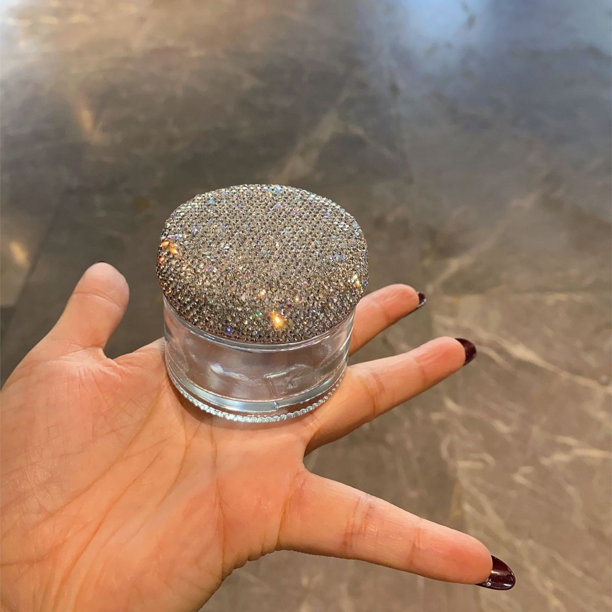 玻璃面霜分装瓶眼霜膏霜瓶轻奢镶钻便携化妆品收纳瓶小样小空瓶子