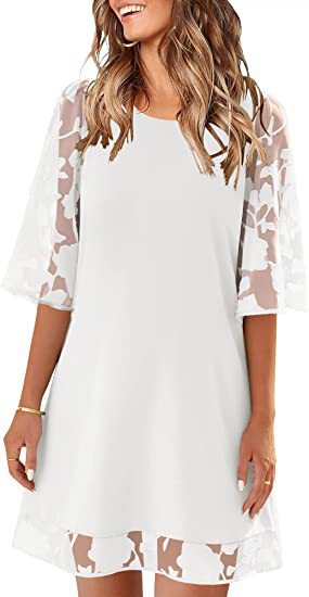 2023亚马逊跨境束腰外衣蕾丝连衣裙大码女装休闲