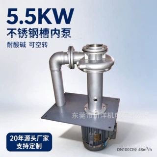 台泉牌 304 不锈钢槽内泵 5.5KW 耐酸碱可空转 喷淋循环泵 DN100