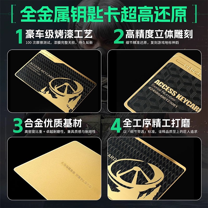 [Tarjeta de oro negro] tarjeta de llave de acción delta tarjeta de habitación NFC de metal completo tarjeta del presidente de la tarjeta de inicio de juegos periféricos