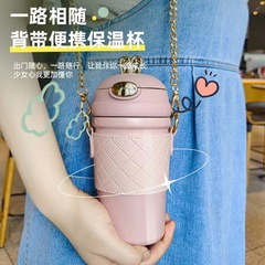 新款304不鏽鋼兔耳朵精緻高級保溫杯彈跳吸管杯兒童禮品杯