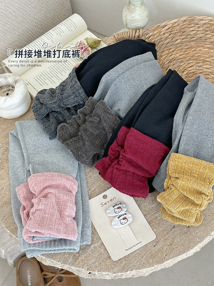 Leggings de niñas de clase A 2025, ropa de otoño, nuevos pantalones infantiles para bebés, pantalones de pilar, se pueden usar externamente