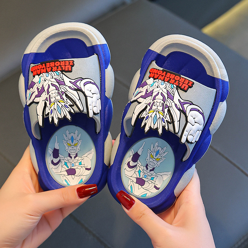 Zapatillas para niños niños de verano zapatillas de dibujos animados antideslizantes para el baño doméstico para niños pequeños y medianos zapatillas de dibujos animados Ciro