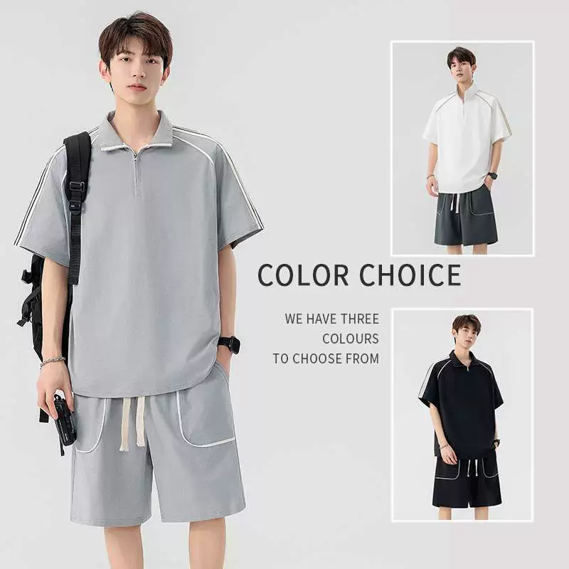 Wiletu 2025, новый летний повседневный спортивный свободный быстросохнущий уличный модный брендовый полосатый костюм в гонконгском стиле, мужской спортивный костюм