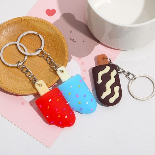 Summer Popsicle Ice Cream Keychain Colorful Popsicle Keychain Creative Car Bag Pendant Event Small Gift