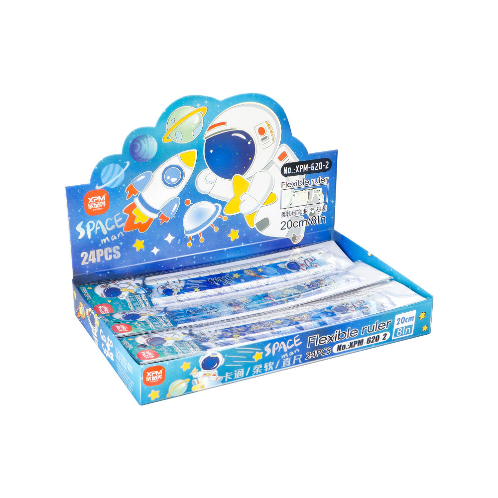 Estudiante dibujo de medición de dibujos animados regla suave marca de enfoque longitud 20 cm hermosa forma regla de plástico al por mayor