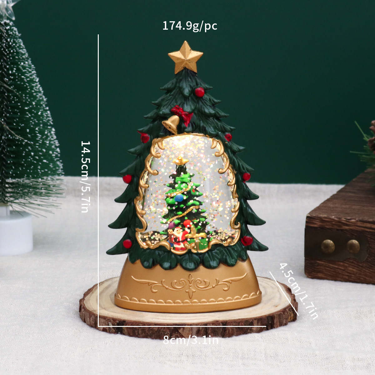 Nuevo agua de Navidad lámpara de vela luminosa lámpara de viento decoración de Santa Claus pequeño regalo de árbol de Navidad