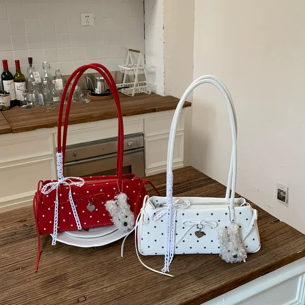 Niche Sweet Floral Baguette Bag for Women 2026 New Trendy Fashion Girly Style Bowknot Underarm Bag Shoulder Bag