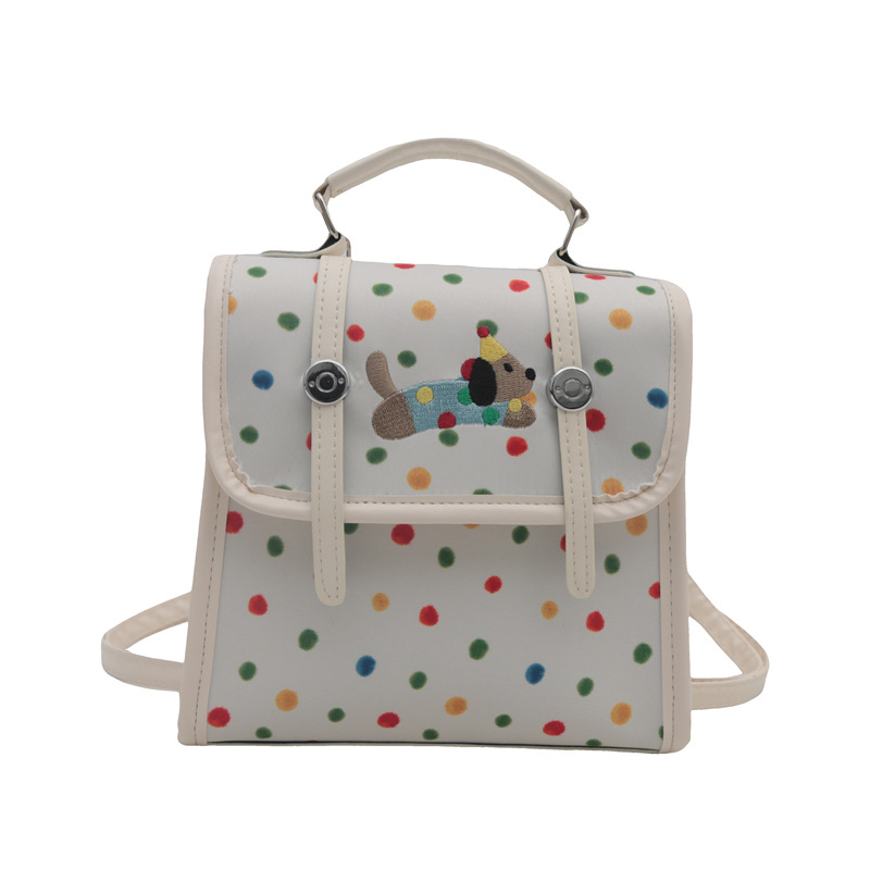 Cute bolso de mujer de dibujos animados 2024 nuevo estilo versátil texturas de estilo de viaje simple mochila de estilo universitario