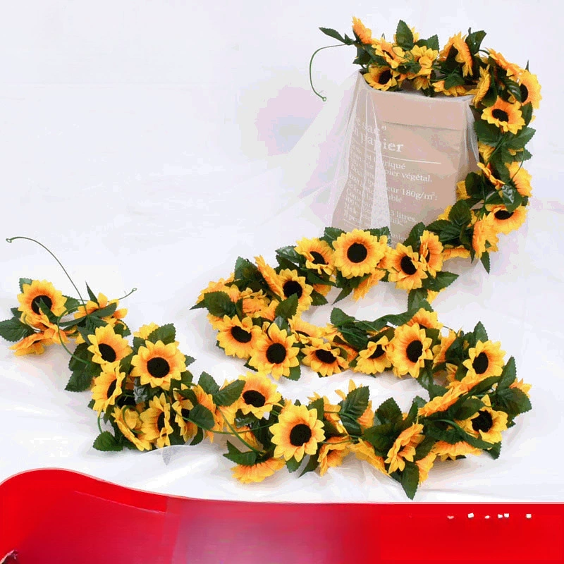 Искусственный подсолнух с 26 головками из ротанга, украшение для дома, подсолнух, цветок, украшение для балкона, ротанг, свадебный искусственный цветок, крест.