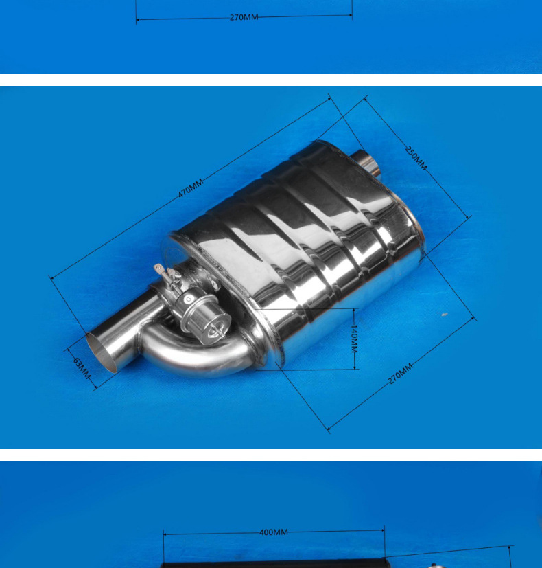 Sports Car Racing Modified Sound System Stainless Steel Exhaust Pipe Silencer Electric Electronic Remote Control Valve Manufacturer In-Stock Wholesale