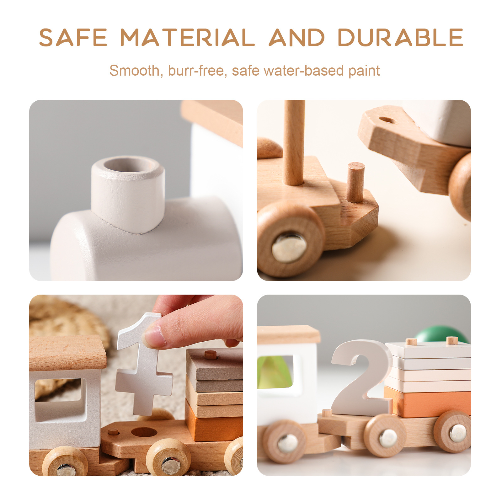 Juguetes educativos de madera para niños pequeños trenes de cumpleaños bebé iluminación apilados juguetes cognitivos juguetes poses de cumpleaños