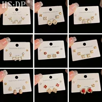 Корейская серебряная игла s925 темпераментная мода компактная и универсальная комбинация из трех частей